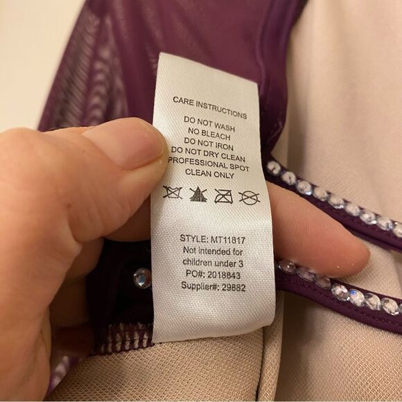 Weissman Balera solo Dance costume purple Long Poet Sleeve Leotard MT11817 MC - Picture 10 of 12